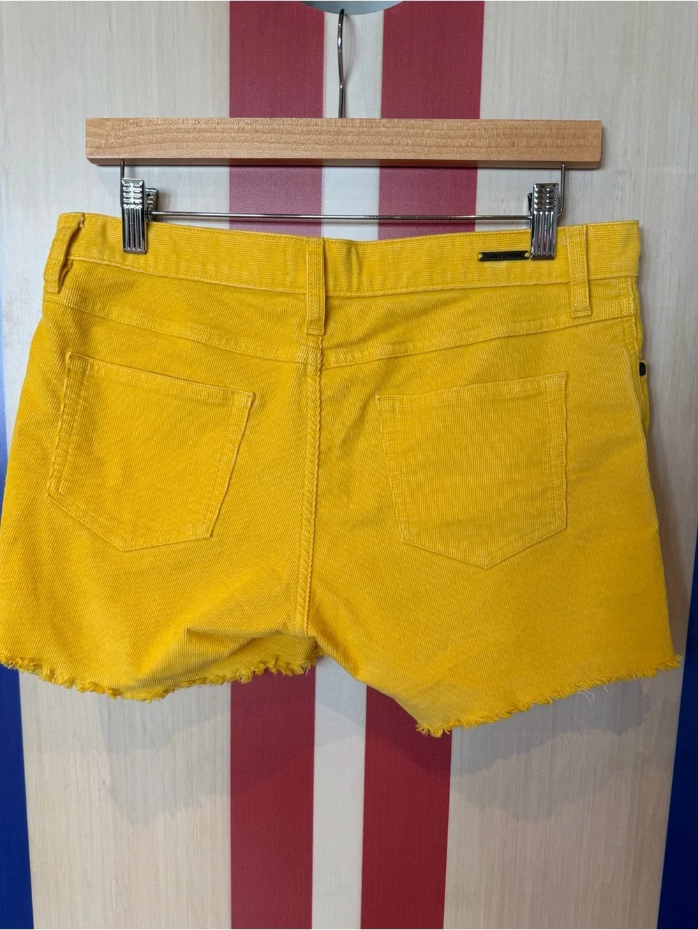 Carve Designs Yellow Corduroy Frayed Hem Shorts